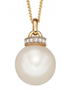 Mon-bijou - D2120 - Collier perle et diamant sur or jaune 375/1000