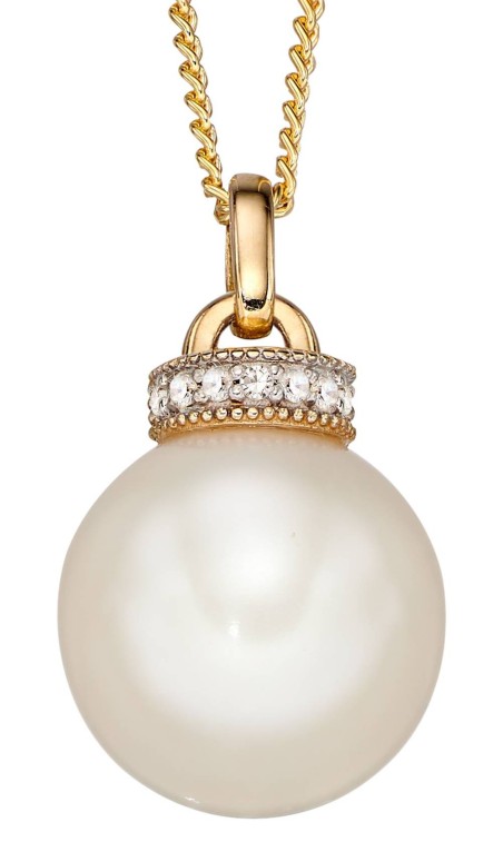 Mon-bijou - D2120 - Collier perle et diamant sur or jaune 375/1000
