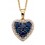 Mon-bijou - D2166 - Collier coeur saphir et diamant sur or jaune 375/1000
