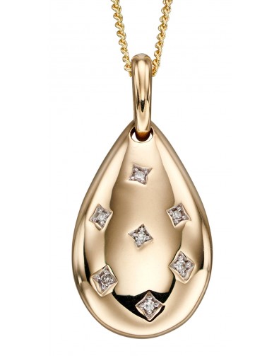 Mon-bijou - D2182a - Collier tendance diamant sur or jaune 375/1000