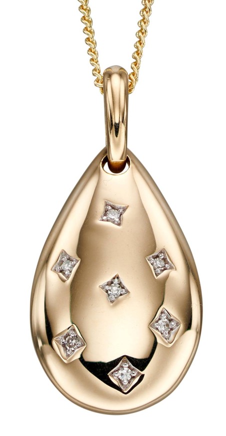Mon-bijou - D2182a - Collier tendance diamant sur or jaune 375/1000