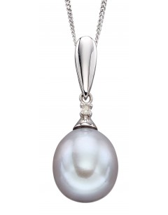 Mon-bijou - D2186a - Collier perle et diamant sur or blanc 375/1000