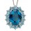 Collier topaze bleue en or blanc 375