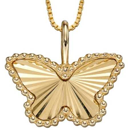 Mon-bijou - D2248 - Collier papillon sur or jaune 375/1000