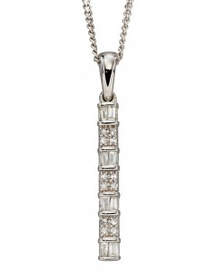 Mon-bijou - D2251 - Collier chic diamant sur or blanc 375/1000