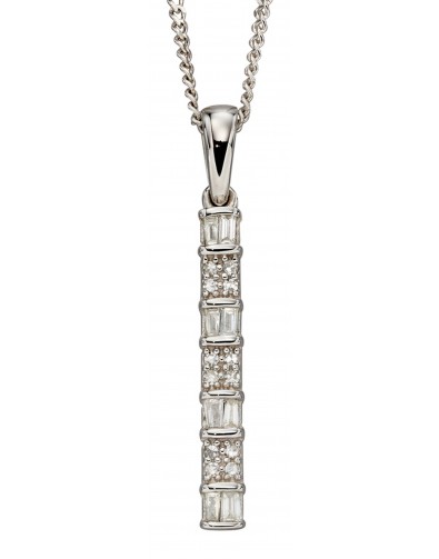 Mon-bijou - D2251 - Collier chic diamant sur or blanc 375/1000