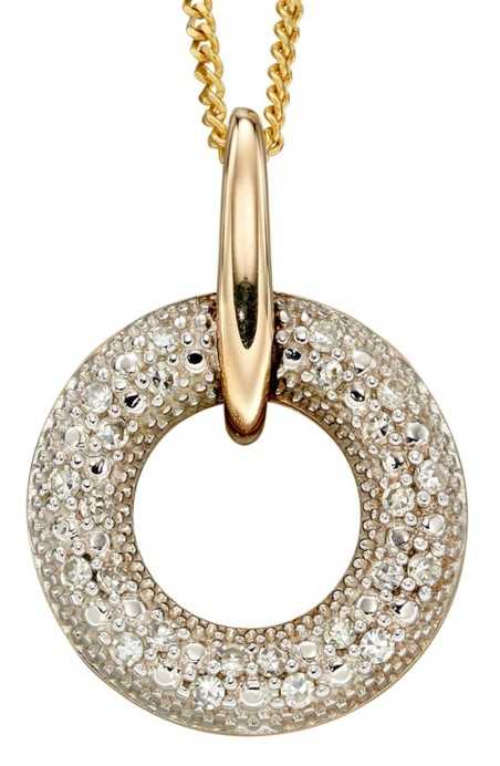 Mon-bijou - D2257 - Collier tendance diamant sur or jaune 375/1000