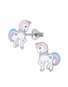 Mon-bijou - FF4010 - Boucle d'oreille chevaux en argent 925/1000