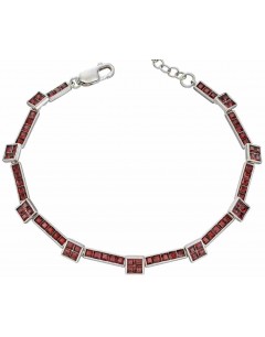 Mon-bijou - D5255 - Bracelet cristal bordeaux en argent 925/1000