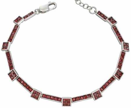 Bracelet cristal bordeaux en argent 925