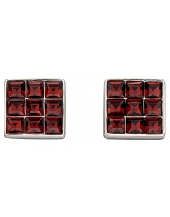 Mon-bijou - D5886 - Boucle d'oreille cristal bordeaux en argent 925/1000