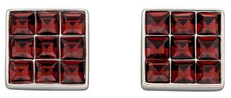 Boucle d'oreille cristal bordeaux en argent 925