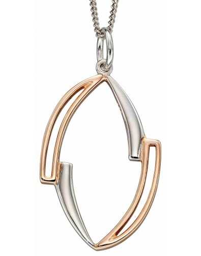 Collier tendance plaqué rose or en argent 925