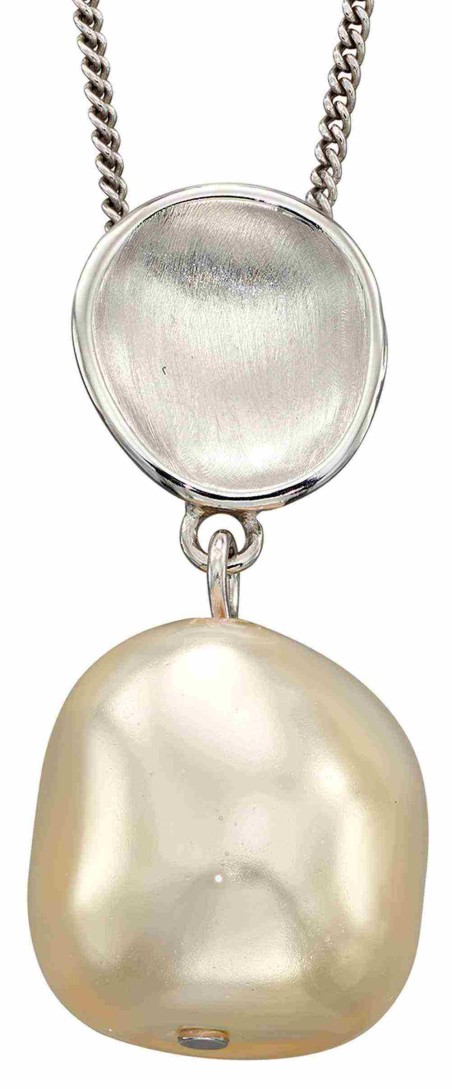 Mon-bijou - D4911a - Collier chic perle en argent 925/1000