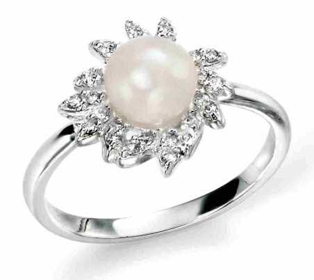 Mon-bijou - D3307 - Bague perle en argent 925/1000