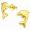 Mon-bijou - H31794 - Boucle d'oreille dauphin dorée en argent 925/1000