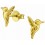 Mon-bijou - H31804 - Boucle d'oreille colibri dorée en argent 925/1000
