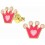 Mon-bijou - H38159 - Boucle d'oreille princesse cour rose dorée en argent 925/1000