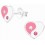 Mon-bijou - H39016 - Boucle d'oreille coeur rose et blanc en argent 925/1000