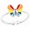 Bague papillon arc en ciel ajustable en argent 925