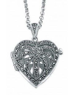 Collier coeur marcassite en argent 925/1000