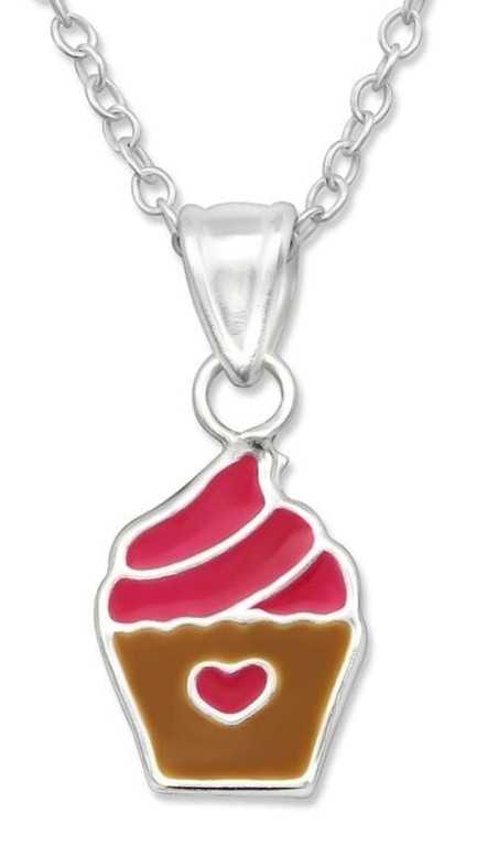 Collier cupcake en argent 925