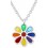Mon-bijou - H24349 - Jolie collier fleur arc en ciel en argent 925/1000