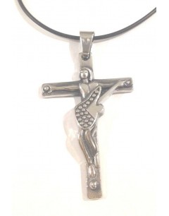 Mon-bijou - JH15061943 - Pour les fans uniquement Collier guitare croix en acier inoxydable