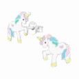 Boucle d'oreille licorne rose en argent 925