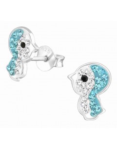 Mon-bijou - H33672 - Boucle d'oreille pingouin en argent 925/1000