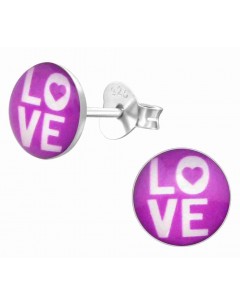 Mon-bijou - H31941 - Boucle d'oreille love en argent 925/1000