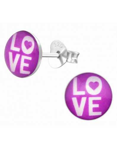 Boucle d'oreille love en argent 925