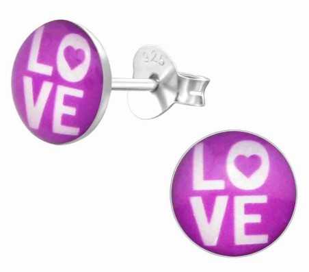 Boucle d'oreille love en argent 925