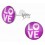 Boucle d'oreille love en argent 925