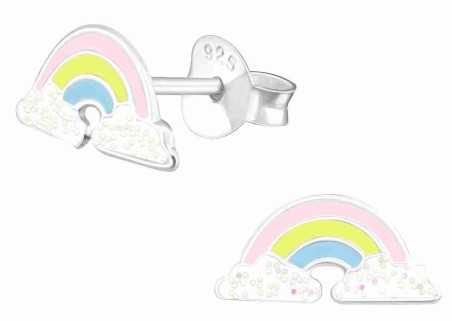 Boucle d'oreille arc en ciel en argent 925