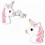 Boucle d'oreille licorne rose en argent 925