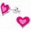 Mon-bijou - H36545 - Boucle d'oreille coeur rose en argent 925/1000