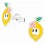Mon-bijou - H39141 - Boucle d'oreille citron en argent 925/1000