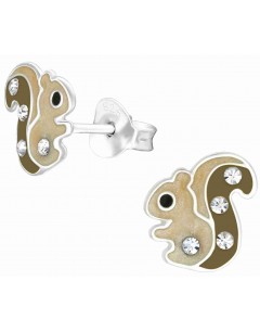 Mon-bijou - H40322 - Boucle d'oreille ecureuil en argent 925/1000