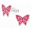 Boucle d'oreille papillon rose en argent 925