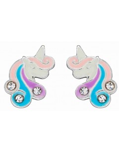 Mon-bijou - D2072c - Boucle d'oreille licorne princesse en argent 925/1000