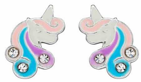 Boucle d'oreille licorne princesse en argent 925