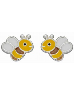 Mon-bijou - D2076b - Boucle d'oreille abeille en argent 925/1000