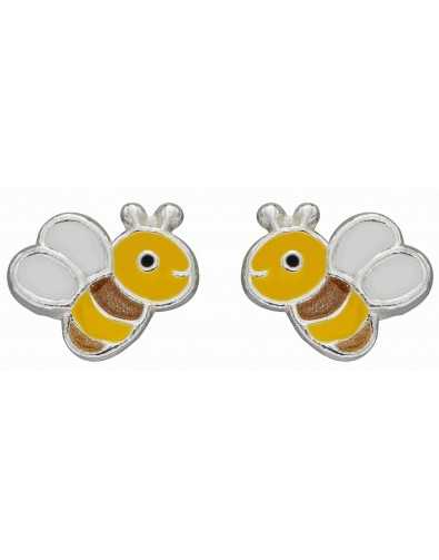 Boucle d'oreille abeille en argent 925