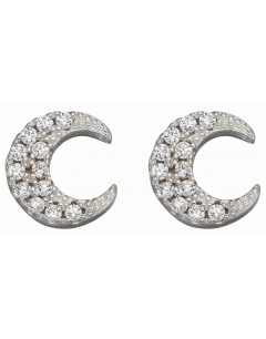 Mon-bijou - D5986c - Boucle d'oreille croissant de lune en argent 925/1000