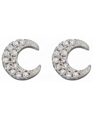 Boucle d'oreille croissant de lune en argent 925