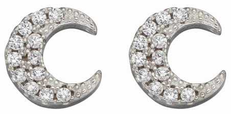 Mon-bijou - D5986c - Boucle d'oreille croissant de lune en argent 925/1000