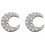 Boucle d'oreille croissant de lune en argent 925