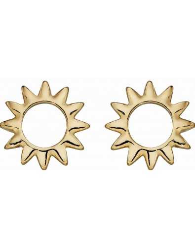 Mon-bijou - D5988 - Boucle d'oreille flamme solaire plaqué or en argent 925/1000