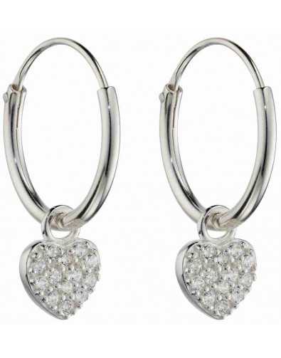 Mon-bijou - D5996 - Boucle d'oreille coeur en argent 925/1000